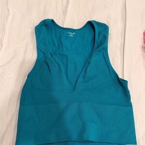 Urban Outfitters Teal Ribbed Tank Top